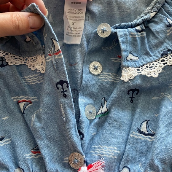 Navy Boat romper super cute for girls! - Picture 4 of 6